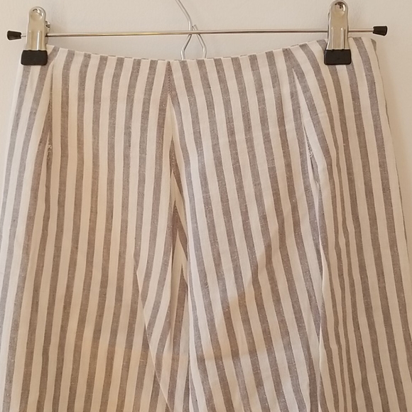 Olivaceous Linen stripped wide leg pants - Picture 6 of 7